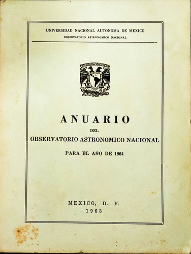 Anuario Observatorio Astronómico Nacional Para Año De 1964