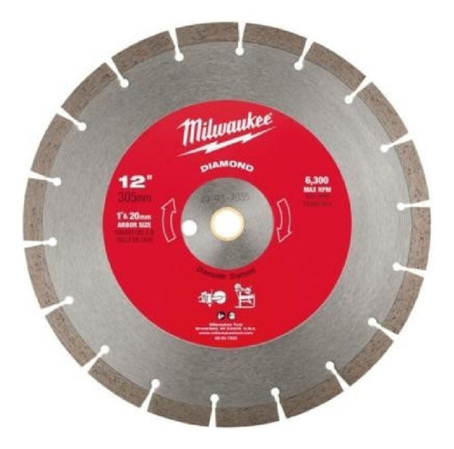 Disco Diamantado Seg. 12 P/concreto Milwaukee 49937035 Color Plateado