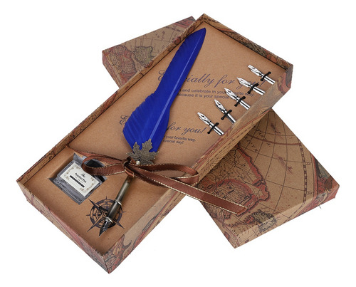 Caneta Dip Feather Pen Europeia Retro Quill Alloy Writing Ni