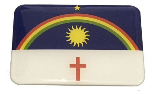 Adesivo Resinado Da Bandeira Do Estado De Pernambuco 9x6 Cm