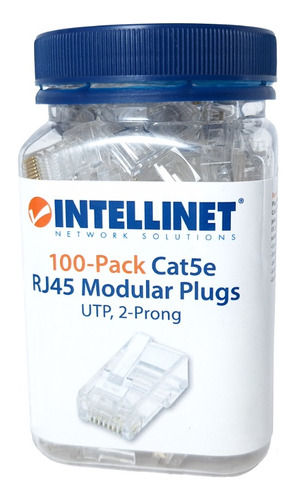 Plug Rj45 Cat 5e Intellinet Multifilar Utp Bote 100 Piezas