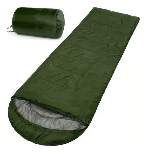 Saco De Dormir Con Capucha Para Camping Y Exterior Color Verde