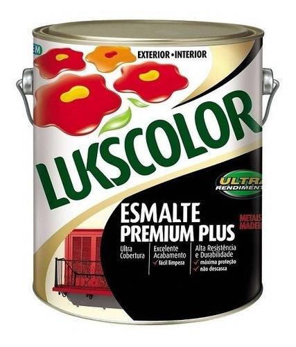 Tinta Esmalte Sintetico Fosco 3,6ml Lukscolor Cores Cor Preto