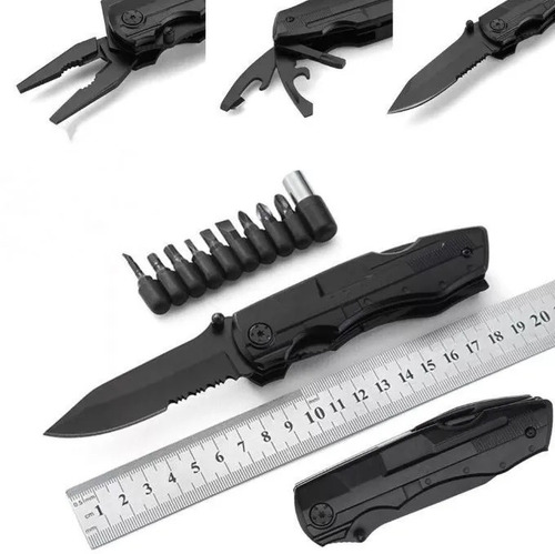 Imagen 2 de 7 de Navaja Multifunción Kit Herramientas Multiuso Pinza Y Funda