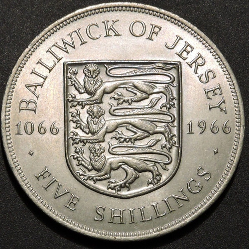 Jersey - 5 Shillings 1966 - Sin Circular