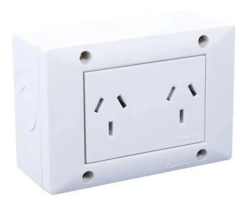 Caja Exterior Cambre 4264 Toma Doble 6997 10 Amp Blanco