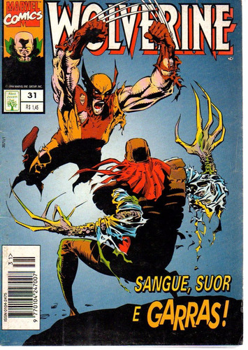 Lote Wolverine N° 31 Ao 40 - Em Português - Editora Abril - Formato 13,5 X 20 - Capa Mole - 1994 - Bonellihq Cx453 I23