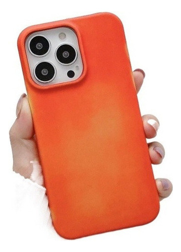 Funda Para iPhone Silicona Líquida Inducción Térmica Golpes Color Rojo A Naranja iPhone 6s