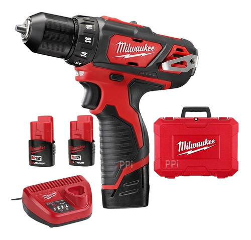 2407-259a Taladro Atornillador 12v 10mm Milwaukee 2 Baterias