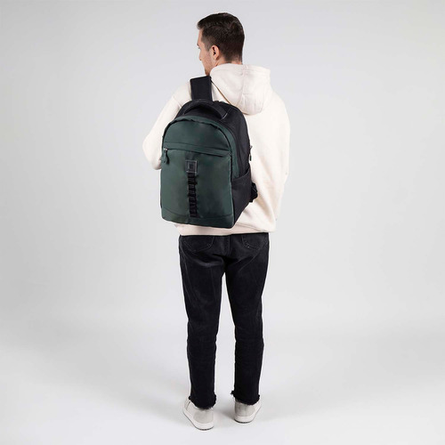Mochila Grande Chenson Juvenil 1818 Wayne Portalaptop Verde Verde Oscuro Liso