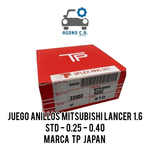 Juego De Anillos Mitsubishi Lancer Signo 1.6 4g92 