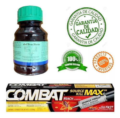 Combo #21 Mata Chiripas Cucarachas Polvo Deltrac Combat Gel