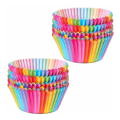 Cupcake Cases, Cake Paper Cup Rainbow Baking Cups For Oven W