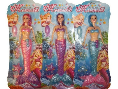 Muñeca Princesa Sirena Mermaid Con Luz Y Accesorios