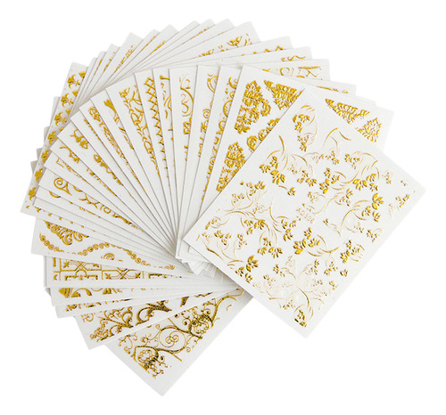 Adhesivos Para Uñas Gold Decor, 20 Hojas