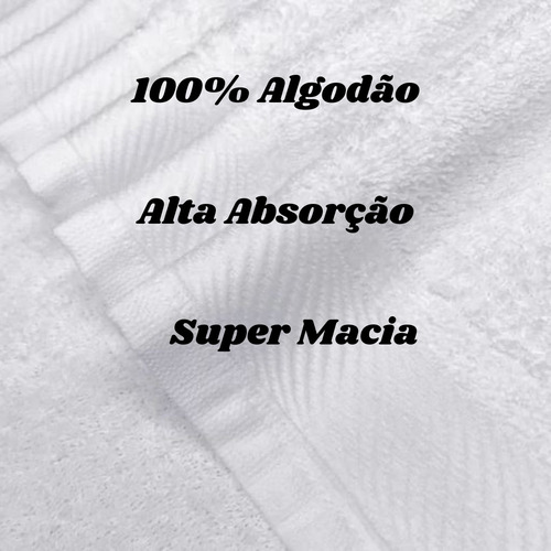 Kit 4 Toalhas De Rosto Brancas 100% Algodão 500 G/m2 Macia