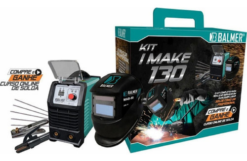 Kit Máquina Inversora De Solda Joy 133 Dv I-make 130 Balmer