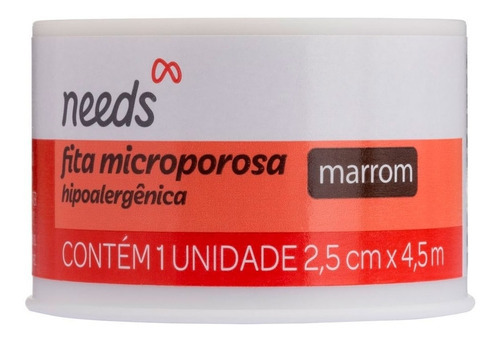 Fita Microporosa Needs Marrom 2,5cmx4,5m