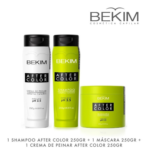 Shampoo After Color Máscara Crema Peinar 250gr Combo Bekim