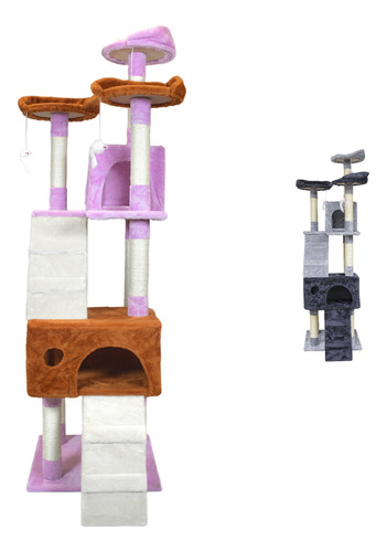 Arbol Rascador Para Gato Torre Para Gato 170 Cm Fancy Pets Color Morado-Cafe