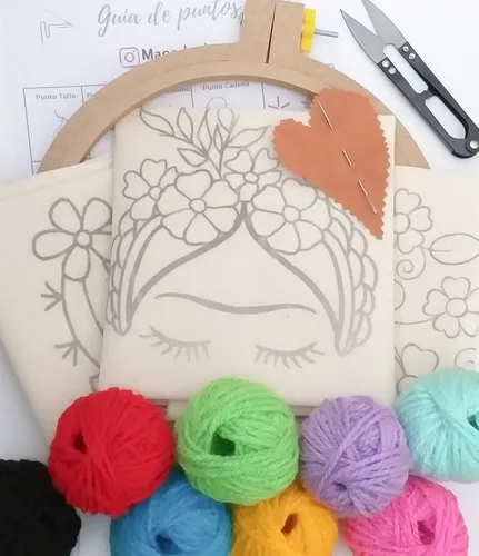 Kit Bordado Mexicano Frida Cactus Flores Mandalas Kit Bordado Mexicano Frida Cactus Flores Mandalas