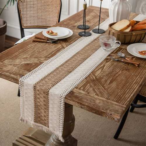 Mantel De Mesa Bohemio Y Rústico Con Flecos Para