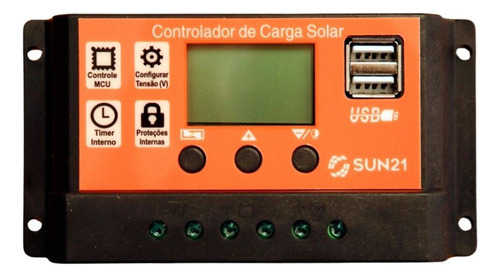 Controlador De Carga Pwm 30a 12/24v Sun 21 - Csp3024l