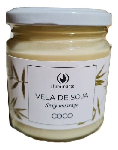 Vela De Soja Aromática Coco Para Masaje Deco 8x6,5cm 200gr