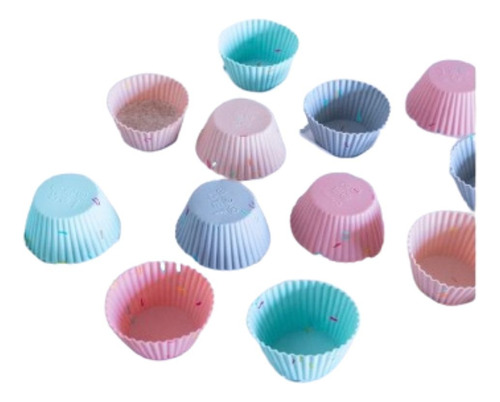  Set X 6 Molde Muffins Silicona Canastita Cupcakes 7 Cm Diam