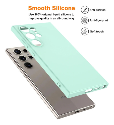Funda Protectora De Silicona Líquida A Prueba De Golpes Para Samsung Galaxy S23 Ultra S23fe Plus
