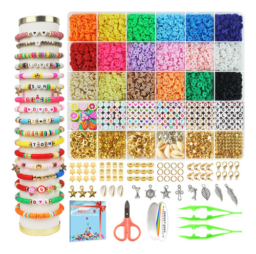 Kit De Pulseras Con 5100 Cuentas De Arcilla Para Hacer Joyas