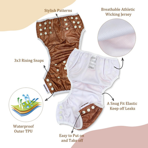 Pañales De Baño Reutilizables Con Bolsa Impermeable Pañales