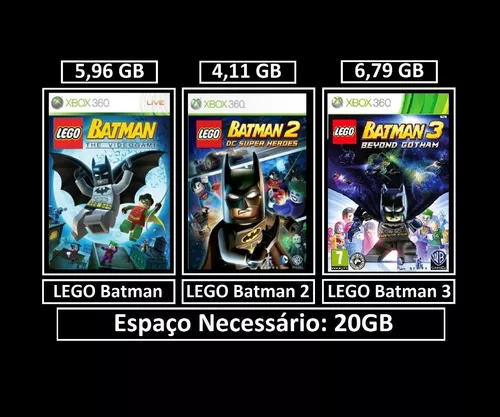 Jogos Xbox 360 transferência de Licença Mídia Digital - LEGO BATMAN 1 + LEGO  BATMAN 2