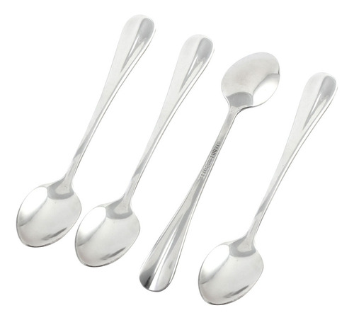 4 Cucharas De Sopa Cucharillas Metal Plata 4.9 Longitud