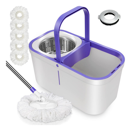 Mastertop Spin Mop Y Cubo Con Juego De Arranque, Uso Humed