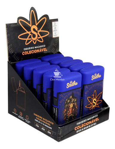 Caixa De Isqueiro Maçarico Sadhu Octopus Azul