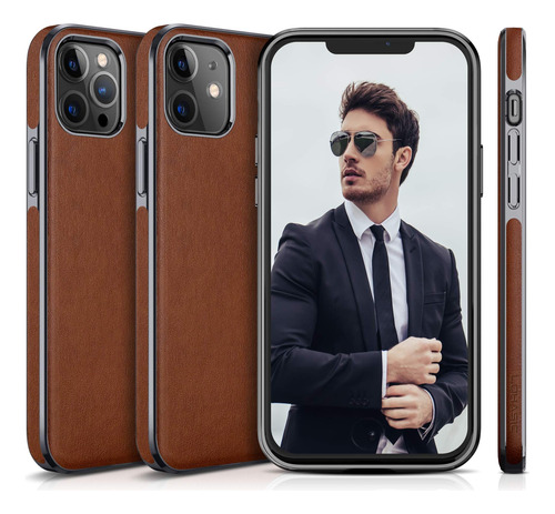 Lohasic Para iPhone 12 12 Funda, Slim Vegan Pu Leather Luxur