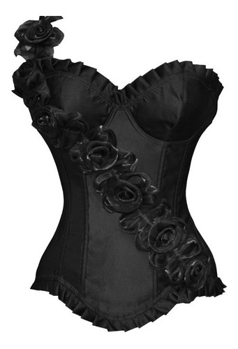 Corset Un Hombro Negro Talla S