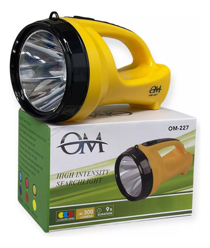 Linterna Busca Huella 300 Lumens Recargable Lentes 3 Colores Linterna Amarillo