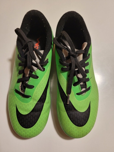 Botines Nike Hypervenom Verdes Con Tapones  21.5 Cm  Usado