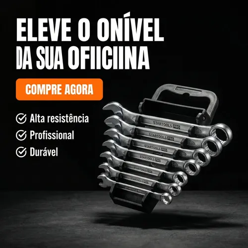 Jogo Chave Combinada Boca Estrela 8-19mm 8 Pçs Profissional