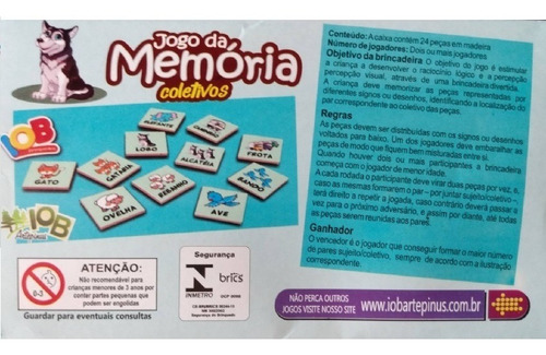 Imagem 3 de 4 de Jogo Da Memória Coletivos - Brinquedo Educativos - Iob Brinq