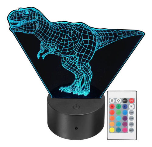 Lámpára Led Decorativa T-rex Dinosaurio 3d Personalizada