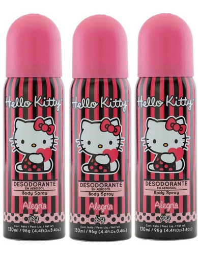 Desodorante Hello Kitty Alegria Pack X3
