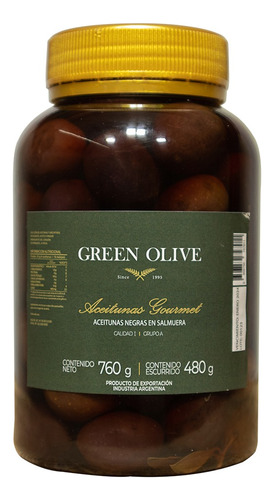 Aceitunas Negras Nat. Green Olive N° 000 X 480 Gr. Esc. Pet