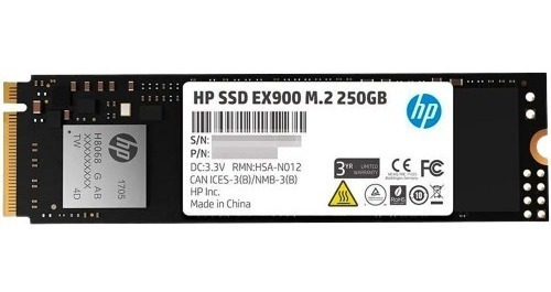 Ssd Hp Ex900 250gb M.2 Pcie 3.1 X4 Nvme 3d Tlc Nand Int Tec