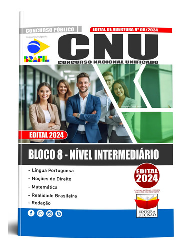 Apostila Cnu - Concurso Nacional Unificado - Bloco 8 - Nível Intermediário - 2024