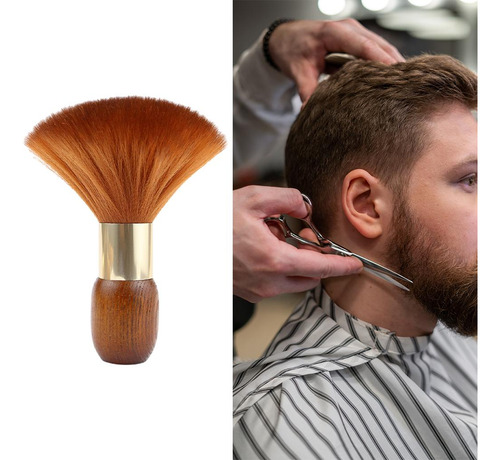 2 Pelo Cuello Duster Barber Cepillo De Limpieza Mango Madera