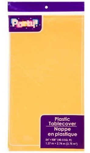 Paquete De 4 Manteles De Plástico Color Amarillo Oro Desecha