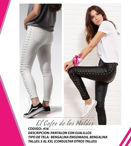 Molde  Pantalon Ojalillos Costado Pack Talles S A Xxl